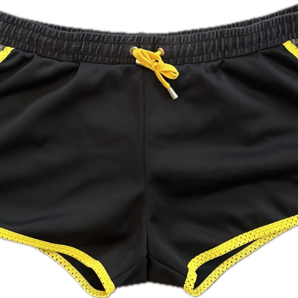 ES Collection Black and Yellow Athletic Shorts —- Xxxl fits like M to L tight